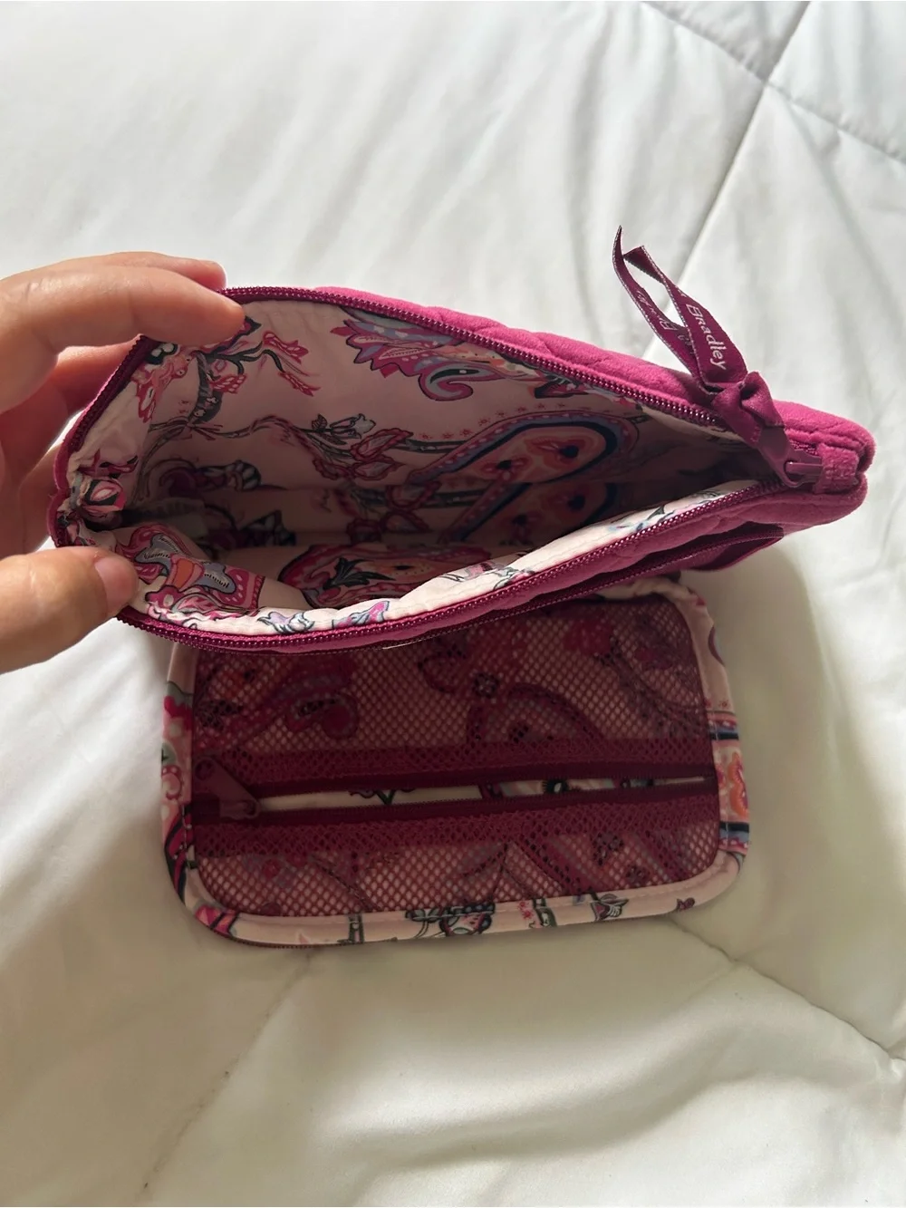 Vera Bradley Quilted Cosmetic Pouch in Raspberry Pink